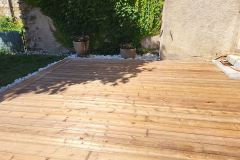 Terrasse bois en pin traité classe 4 marron
